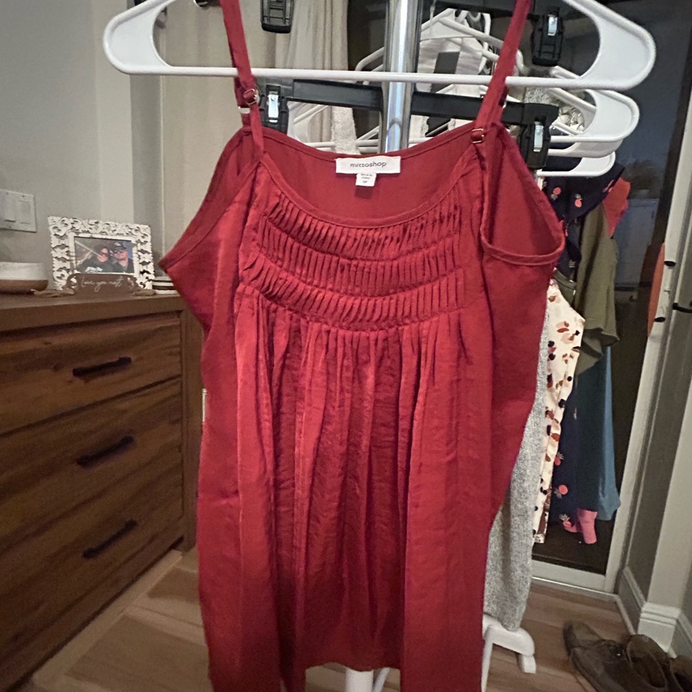 mittoshop burnt orange Smocked Spaghetti Strap Camisole
